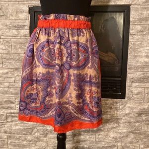 Zara Paisley Print Short Skirt With Side Pockets